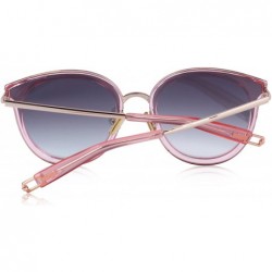 Oversized Classic Cateye Sunglasses for Women Metal Frame Mirror Lens S6311 - Pink - CJ18C836A54 $13.84