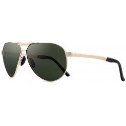 Aviator Premium Military Style Classic Aviator Sunglasses Polarized Sun Glasses for men - Green - CZ18W3S3Y5E $42.31