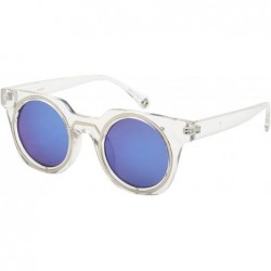 Oversized Bold Square Frame Sunglasses w/Color Mirror Lens 541057-REV - Clear - CH12LX2I7A9 $18.45