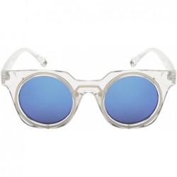 Oversized Bold Square Frame Sunglasses w/Color Mirror Lens 541057-REV - Clear - CH12LX2I7A9 $11.22