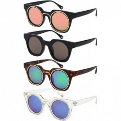 Oversized Bold Square Frame Sunglasses w/Color Mirror Lens 541057-REV - Clear - CH12LX2I7A9 $11.22