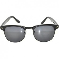 Rimless Retro Classic Sunglasses Metal Half Frame Colorful Lens Uv Protection - Black-black Smoke - CH11QDE0GQ7 $20.17