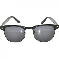 Rimless Retro Classic Sunglasses Metal Half Frame Colorful Lens Uv Protection - Black-black Smoke - CH11QDE0GQ7 $17.85