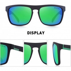 Square Vintage Polarized Sunglasses for Women&Men 100% UV Protection Fashion Square Oversized Sunglasses - Green - CL18Z3A5ES...