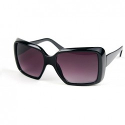Square Women's Fashion Thick Square Oversized Sunglasses P1118 - Black-gradientsmoke Lens - CJ11C6AKTDB $9.85