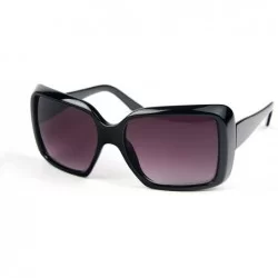 Square Women's Fashion Thick Square Oversized Sunglasses P1118 - Black-gradientsmoke Lens - CJ11C6AKTDB $24.15