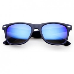 Wayfarer Classic Horn Rimmed Sunglasses with Flash Mirro Lens - Blue Ice - CH11XOOB3M5 $18.16