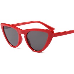 Oversized Cat Fashion Women Sunglasses Super Star Brand Designer Triangle Retro Vintage - Red - CY188GXOR43 $11.09