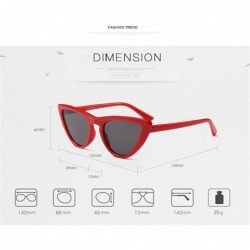 Oversized Cat Fashion Women Sunglasses Super Star Brand Designer Triangle Retro Vintage - Red - CY188GXOR43 $11.09