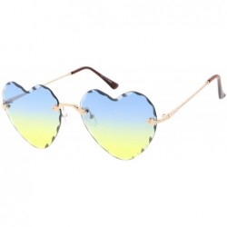 Aviator Candy Lens 80s Fashion Heart Frame Aviator Sunglasses - Yellow - CA18UTYYGEZ $21.21