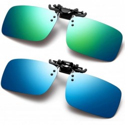 Rectangular Polarized Sunglasses Anti Glare Fishing Prescription - Green + Blue - CW18UT7KHTD $25.59