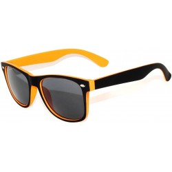 Wayfarer Classic Retro Two - Tone Vintage Smoke Lens Sunglasses Mens and Womens - Orange - CU11P8WYDRX $17.38