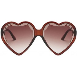 Square Heart Shape Sunglasses Big Frame Sunglasses Eyewear Retro Unisex Fashion Vintage Sunglasses (G) - G - C318R3X8OII $19.60