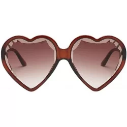 Square Heart Shape Sunglasses Big Frame Sunglasses Eyewear Retro Unisex Fashion Vintage Sunglasses (G) - G - C318R3X8OII $8.47