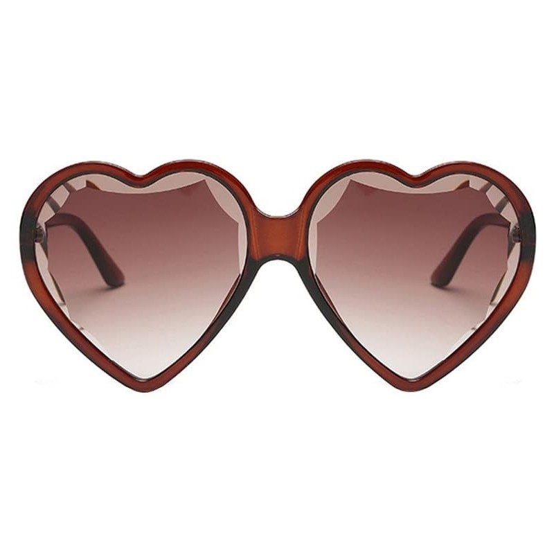 Square Heart Shape Sunglasses Big Frame Sunglasses Eyewear Retro Unisex Fashion Vintage Sunglasses (G) - G - C318R3X8OII $8.47