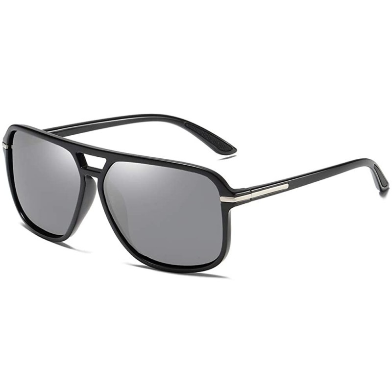 Goggle Goggle Hot Retro Aviator Polarized Classic Driving Men Sunglasses - (Updates)silver Lens - C818RCHR6II $15.42