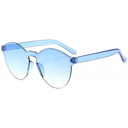 Round Unisex Fashion Candy Colors Round Outdoor Sunglasses Sunglasses - Blue - CZ190KX9X3Z $13.14