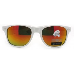 Wayfarer Reflective Mirror Lens Retro Vintage Classic Style Retro Classic Sunglasses Shades (White/Sunset-mirrored - 55mm) - ...