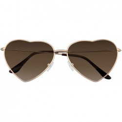 Rimless Womens Metal Heart Frame Mirror Lens Cupid Heart shape Sunglasses - Gold - CY12O1KTF86 $19.41
