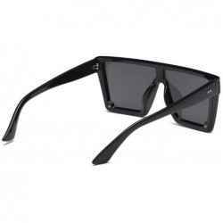 Square Sunglasses Square Gradient Glasses Designer - Black - CV199EIYHT4 $17.42