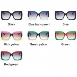 Semi-rimless Oversized Square Sunglasses Women Clear Lenses Sun Glasses Female Three Colors Big Frame Party Eye - Red Green -...