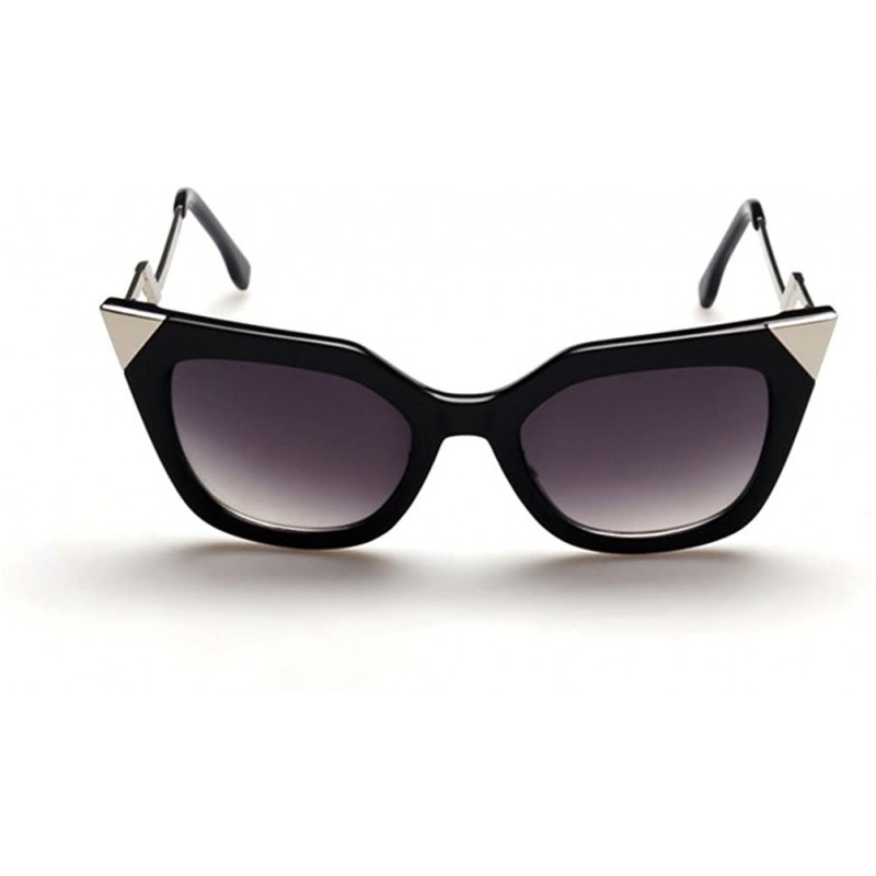 Square Cateye Sunglasses For Ladies With Diamond Frame Hot Popular in 2019 Summer - Black/Grey - C011ZBUGGEF $19.45