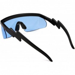Rimless Semi Rimless Retro ZigZag Sunglasses Siamese Goggles Rainbow Mirrored Transparent Lenses B2575 - C61965K87QA $17.18