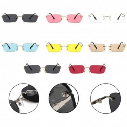 Square Fashion RimlSunglasses Trending Clear Red Blue Yellow Men Square Shades - Clear - CD197Y7QQAC $14.52