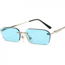 Square Fashion RimlSunglasses Trending Clear Red Blue Yellow Men Square Shades - Clear - CD197Y7QQAC $14.52
