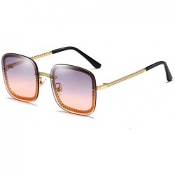 Square Women Sunglasses Fashion Gold Grey Drive Holiday Square Non-Polarized UV400 - Grey Red - CS18R828SLS $20.91