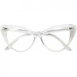 Oversized Vintage Cateye Sunglasses UV Protection Non Prescription Clear Lens Chic Retro Fashion Mod - CX18S077ZE3 $13.71