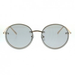 Round Fem Womens Rimless Round Oval 90s Pastel Lens Sunglasses - Grey - CG182SU8NT0 $23.54