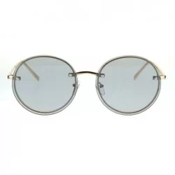 Round Fem Womens Rimless Round Oval 90s Pastel Lens Sunglasses - Grey - CG182SU8NT0 $23.54