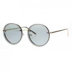 Round Fem Womens Rimless Round Oval 90s Pastel Lens Sunglasses - Grey - CG182SU8NT0 $14.25