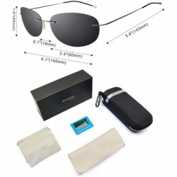 Oval Ultralight Rimless Polarized Sunglasses for Men Women Vintage Titanium Frameless Colorful Fashion Shades - CC18LXQZ5OA $...