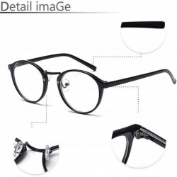 Oval Women Glasses-Retro Fashion Lightweight Black Frame Clear Lenses Glasses - Dark Brown - CV18A8A2UID $9.99