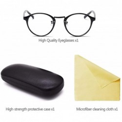 Oval Women Glasses-Retro Fashion Lightweight Black Frame Clear Lenses Glasses - Dark Brown - CV18A8A2UID $21.40