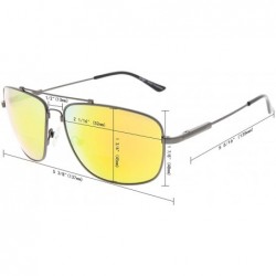Rectangular Memory Bifocal Sunglasses Bendable Titanium Reading Sunglasses - Gunmetal Frame Blue Mirror - CM18035G022 $20.93