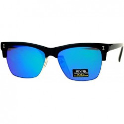 Square New Flat Lens Sunglasses Retro Designer Square Frame Unisex Fashion - Black (Teal Mirror) - CE189TL6M3G $9.62