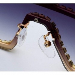 Oversized Oversized Sunglasses One piece Rhinestone Eyeglasses - Pink&clear - CY18A2SL58T $17.19