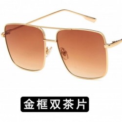 Rimless Lady Big Tinted Color Lens Square Sunglasses Women Retro Metal Frame Vintage Luxury Mirror Polarized - 4 - CW198ZLWMO...