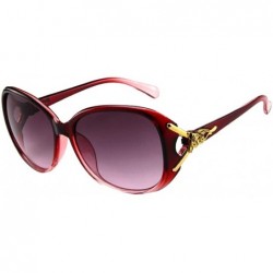 Wrap Sunglasses for Women Men - Plastic Frame Lens Retro Shades UV400 Protection Sun Glasses - Red - CJ190DYLZ6X $10.79