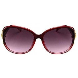 Wrap Sunglasses for Women Men - Plastic Frame Lens Retro Shades UV400 Protection Sun Glasses - Red - CJ190DYLZ6X $10.79