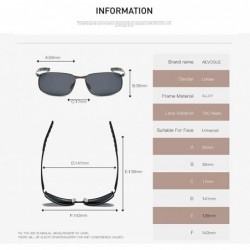 Rectangular Polarized Sunglasses For Men Rectangle Metal Frame Retro Sun Glasses AE0395 - CP1925R86SU $22.05