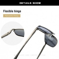 Rectangular Polarized Sunglasses For Men Rectangle Metal Frame Retro Sun Glasses AE0395 - CP1925R86SU $22.05