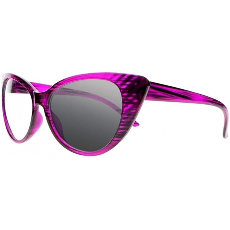 Oversized Retro Vintage Transition Photochromi Cat Eye Reading Glasses UV400 Sunglasses - Purple - CD18CMWUKMC $15.52