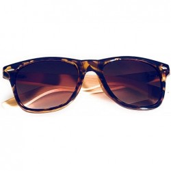 Square Bamboo Sunglasses - Wood Sunglasses - 3-in-1 Value Pack Gift Set - Stylish- Lightweight- Durable - Leopard - C518DXK7C...