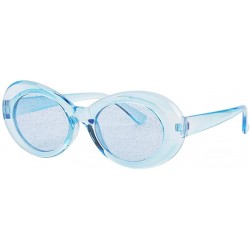 Goggle Women Men Transparent Clout Goggles Mod Thick Frame Novelty - Blue - CV190R64QD9 $17.62