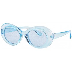 Goggle Women Men Transparent Clout Goggles Mod Thick Frame Novelty - Blue - CV190R64QD9 $9.38