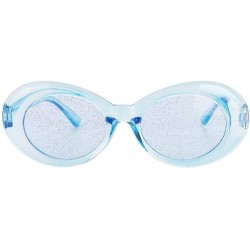 Goggle Women Men Transparent Clout Goggles Mod Thick Frame Novelty - Blue - CV190R64QD9 $9.38